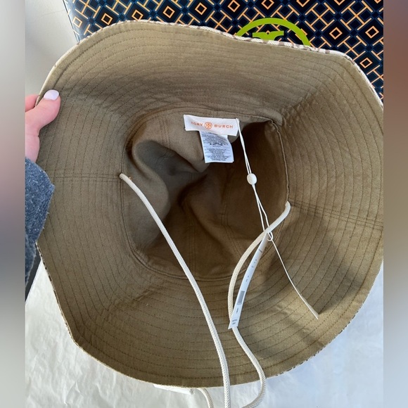 Tory Burch T Monogram Jacquard Reversible Bucket Hat Hazel Tan Brown Gold main image 5
